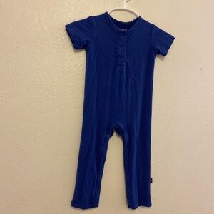Kyte Baby Bamboo Blue Short Sleeve Baby Romper
